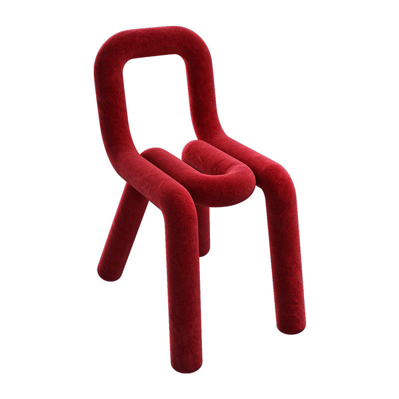 Contemporary Style Velvet Chair Set Open Back Side Dining Kitchen Chairs Red 1 Piece Clearhalo ' kitchen&dining_furn' 'Dining Chairs' 'Dining Tables & Seating' 'dining_chair' 'furn' 'furn_dining_chair' 'Furniture' 'furniture_dining_chair' 'Kitchen & Dining Furniture' 'kitchen' 4038098