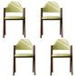 Modern Dining Arm Chairs Upholstered Open Back Armchair with Metal Legs Green 4 Piece Set Walnut Clearhalo ' kitchen&dining_furn' 'Dining Chairs' 'Dining Tables & Seating' 'dining_chair' 'furn' 'furn_dining_chair' 'Furniture' 'furniture_dining_chair' 'Kitchen & Dining Furniture' 'kitchen' 4038105