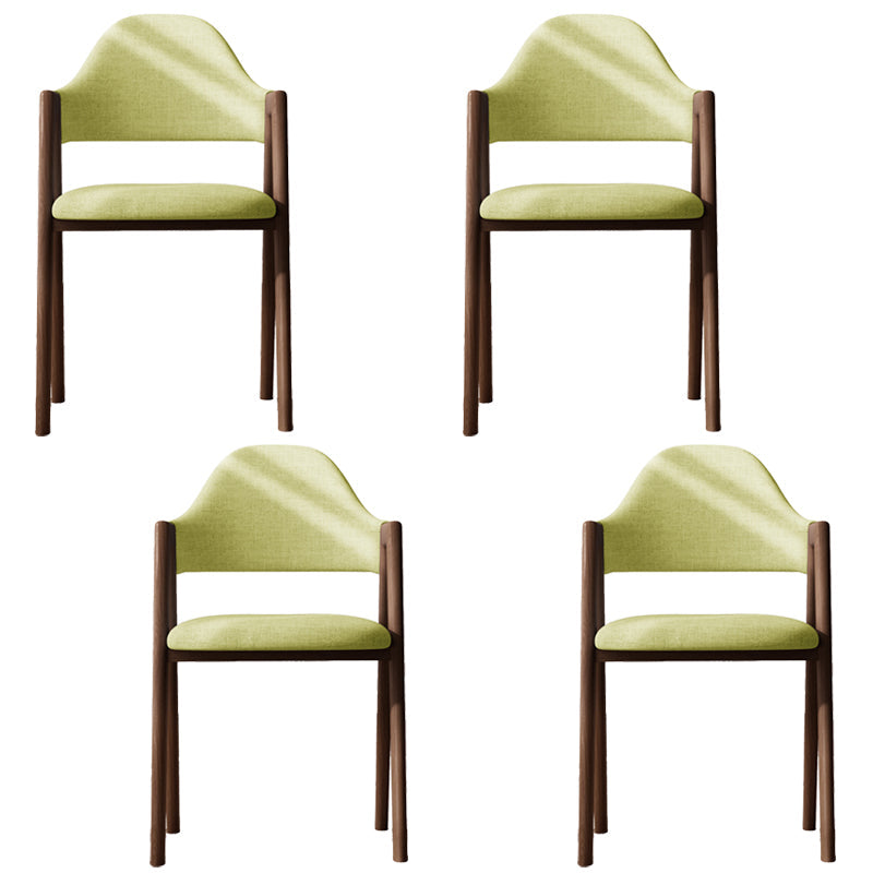 Modern Dining Arm Chairs Upholstered Open Back Armchair with Metal Legs Green 4 Piece Set Walnut Clearhalo ' kitchen&dining_furn' 'Dining Chairs' 'Dining Tables & Seating' 'dining_chair' 'furn' 'furn_dining_chair' 'Furniture' 'furniture_dining_chair' 'Kitchen & Dining Furniture' 'kitchen' 4038105