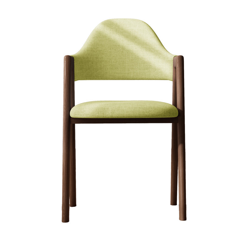 Modern Dining Arm Chairs Upholstered Open Back Armchair with Metal Legs Green 1 Piece Walnut Clearhalo ' kitchen&dining_furn' 'Dining Chairs' 'Dining Tables & Seating' 'dining_chair' 'furn' 'furn_dining_chair' 'Furniture' 'furniture_dining_chair' 'Kitchen & Dining Furniture' 'kitchen' 4038106