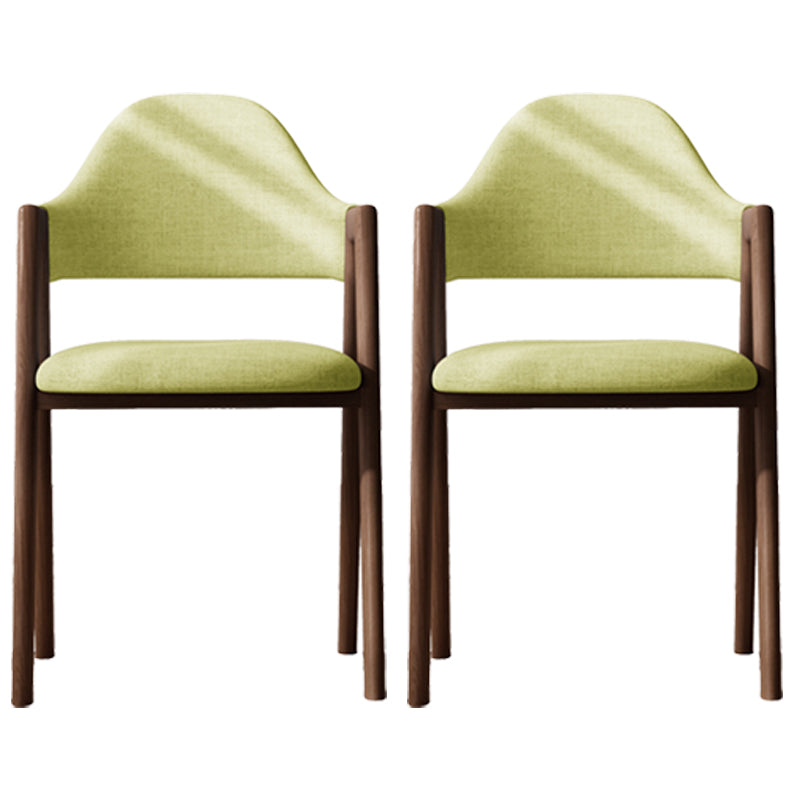 Modern Dining Arm Chairs Upholstered Open Back Armchair with Metal Legs Green 2 Piece Set Walnut Clearhalo ' kitchen&dining_furn' 'Dining Chairs' 'Dining Tables & Seating' 'dining_chair' 'furn' 'furn_dining_chair' 'Furniture' 'furniture_dining_chair' 'Kitchen & Dining Furniture' 'kitchen' 4038109