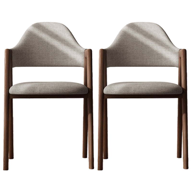 Modern Dining Arm Chairs Upholstered Open Back Armchair with Metal Legs Grey 2 Piece Set Walnut Clearhalo ' kitchen&dining_furn' 'Dining Chairs' 'Dining Tables & Seating' 'dining_chair' 'furn' 'furn_dining_chair' 'Furniture' 'furniture_dining_chair' 'Kitchen & Dining Furniture' 'kitchen' 4038115