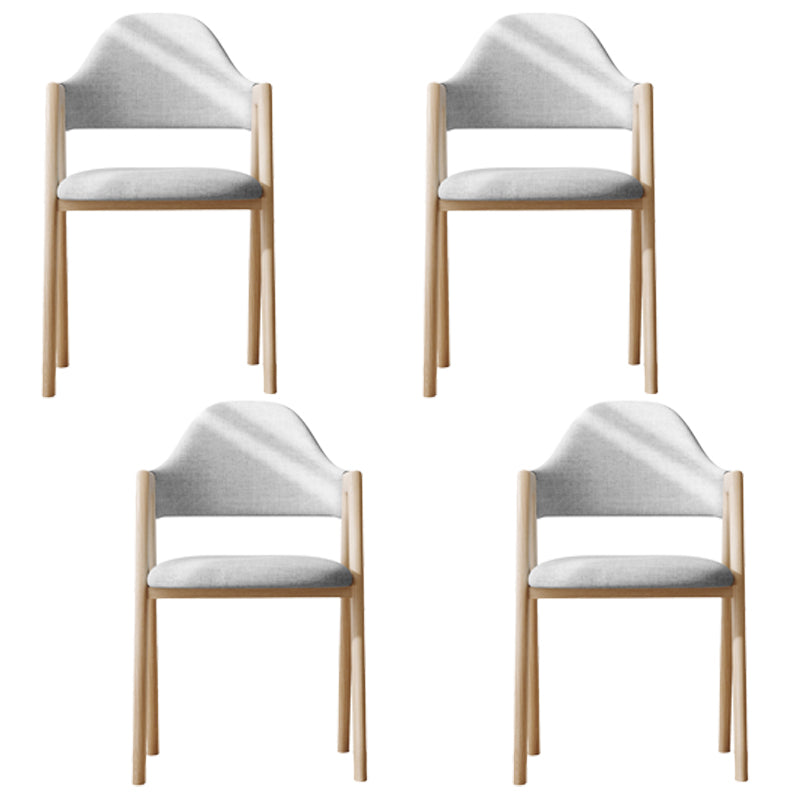 Modern Dining Arm Chairs Upholstered Open Back Armchair with Metal Legs Khaki 4 Piece Set Natural Wood Clearhalo ' kitchen&dining_furn' 'Dining Chairs' 'Dining Tables & Seating' 'dining_chair' 'furn' 'furn_dining_chair' 'Furniture' 'furniture_dining_chair' 'Kitchen & Dining Furniture' 'kitchen' 4038117