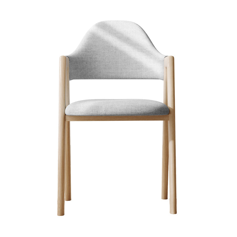 Modern Dining Arm Chairs Upholstered Open Back Armchair with Metal Legs Khaki 1 Piece Natural Wood Clearhalo ' kitchen&dining_furn' 'Dining Chairs' 'Dining Tables & Seating' 'dining_chair' 'furn' 'furn_dining_chair' 'Furniture' 'furniture_dining_chair' 'Kitchen & Dining Furniture' 'kitchen' 4038119