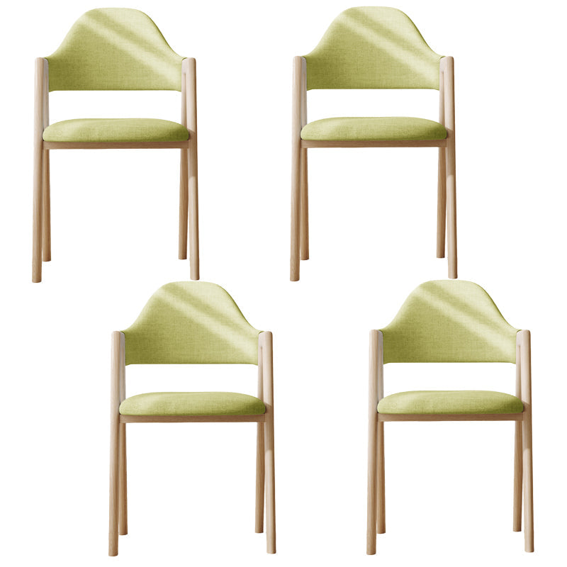 Modern Dining Arm Chairs Upholstered Open Back Armchair with Metal Legs Green 4 Piece Set Natural Wood Clearhalo ' kitchen&dining_furn' 'Dining Chairs' 'Dining Tables & Seating' 'dining_chair' 'furn' 'furn_dining_chair' 'Furniture' 'furniture_dining_chair' 'Kitchen & Dining Furniture' 'kitchen' 4038122