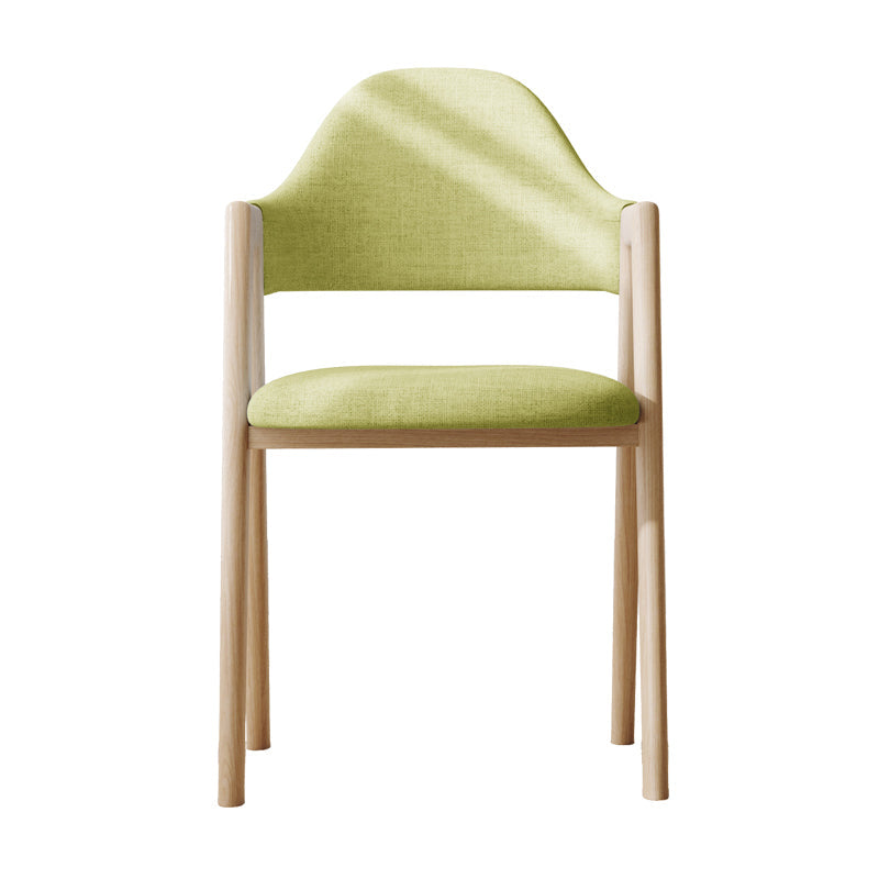 Modern Dining Arm Chairs Upholstered Open Back Armchair with Metal Legs Green 1 Piece Natural Wood Clearhalo ' kitchen&dining_furn' 'Dining Chairs' 'Dining Tables & Seating' 'dining_chair' 'furn' 'furn_dining_chair' 'Furniture' 'furniture_dining_chair' 'Kitchen & Dining Furniture' 'kitchen' 4038125