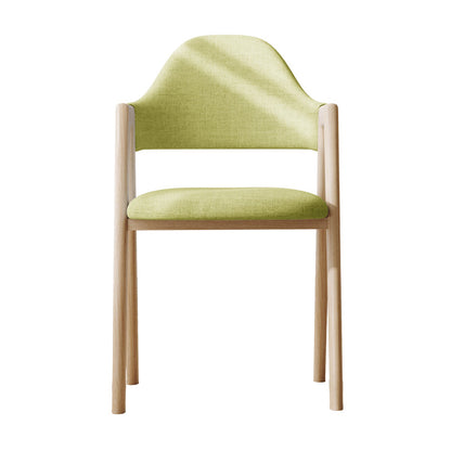Modern Dining Arm Chairs Upholstered Open Back Armchair with Metal Legs Green 1 Piece Natural Wood Clearhalo ' kitchen&dining_furn' 'Dining Chairs' 'Dining Tables & Seating' 'dining_chair' 'furn' 'furn_dining_chair' 'Furniture' 'furniture_dining_chair' 'Kitchen & Dining Furniture' 'kitchen' 4038125
