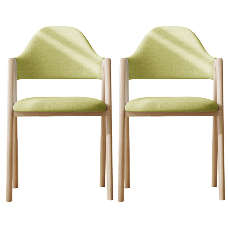 Modern Dining Arm Chairs Upholstered Open Back Armchair with Metal Legs Green 2 Piece Set Natural Wood Clearhalo ' kitchen&dining_furn' 'Dining Chairs' 'Dining Tables & Seating' 'dining_chair' 'furn' 'furn_dining_chair' 'Furniture' 'furniture_dining_chair' 'Kitchen & Dining Furniture' 'kitchen' 4038126