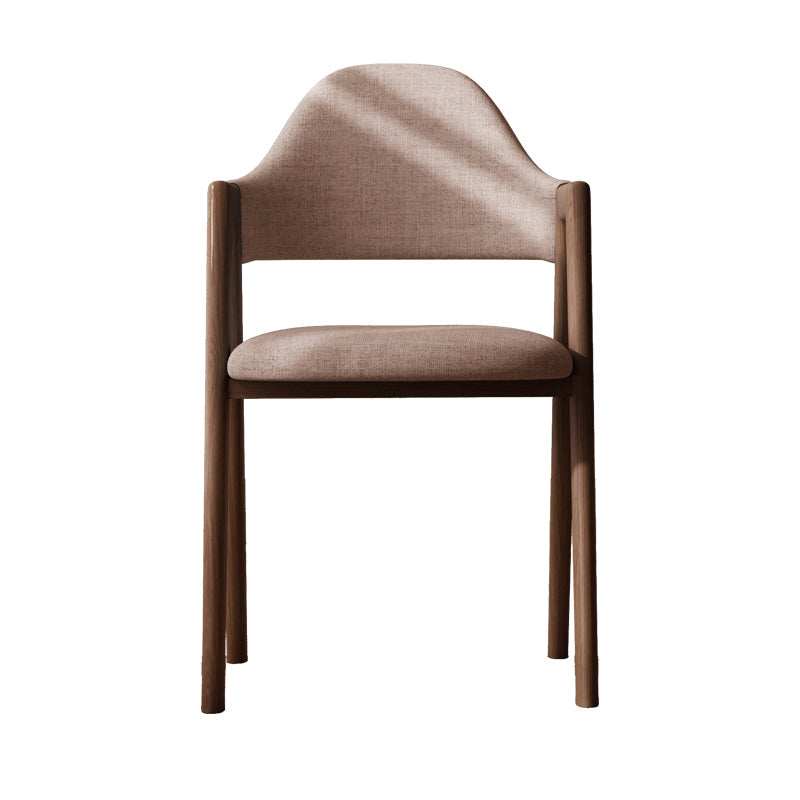 Modern Dining Arm Chairs Upholstered Open Back Armchair with Metal Legs Coffee 1 Piece Walnut Clearhalo ' kitchen&dining_furn' 'Dining Chairs' 'Dining Tables & Seating' 'dining_chair' 'furn' 'furn_dining_chair' 'Furniture' 'furniture_dining_chair' 'Kitchen & Dining Furniture' 'kitchen' 4038131