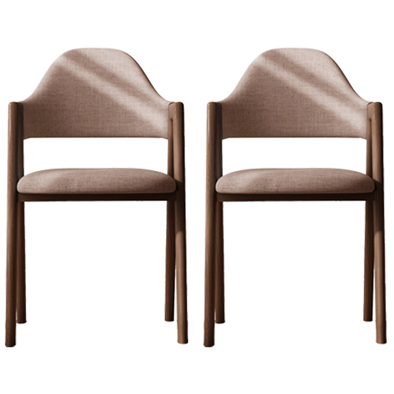 Modern Dining Arm Chairs Upholstered Open Back Armchair with Metal Legs Coffee 2 Piece Set Walnut Clearhalo ' kitchen&dining_furn' 'Dining Chairs' 'Dining Tables & Seating' 'dining_chair' 'furn' 'furn_dining_chair' 'Furniture' 'furniture_dining_chair' 'Kitchen & Dining Furniture' 'kitchen' 4038132