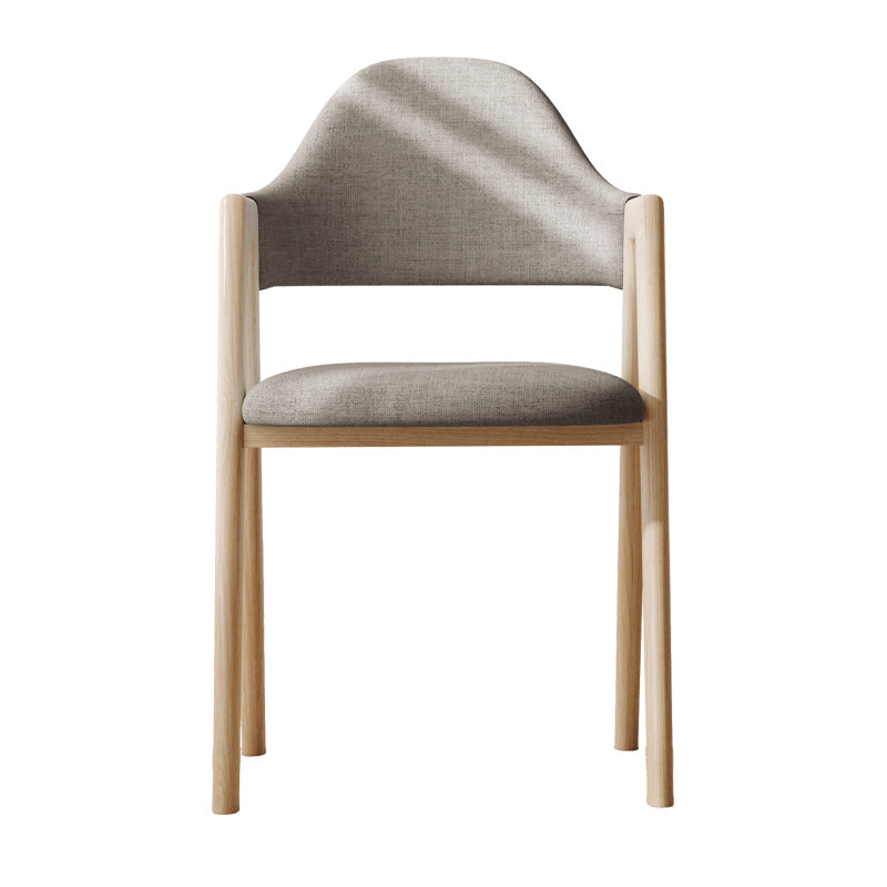 Modern Dining Arm Chairs Upholstered Open Back Armchair with Metal Legs Grey 1 Piece Natural Wood Clearhalo ' kitchen&dining_furn' 'Dining Chairs' 'Dining Tables & Seating' 'dining_chair' 'furn' 'furn_dining_chair' 'Furniture' 'furniture_dining_chair' 'Kitchen & Dining Furniture' 'kitchen' 4038137