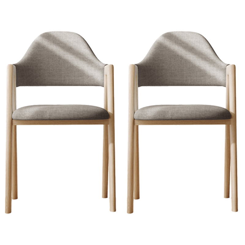 Modern Dining Arm Chairs Upholstered Open Back Armchair with Metal Legs Grey 2 Piece Set Natural Wood Clearhalo ' kitchen&dining_furn' 'Dining Chairs' 'Dining Tables & Seating' 'dining_chair' 'furn' 'furn_dining_chair' 'Furniture' 'furniture_dining_chair' 'Kitchen & Dining Furniture' 'kitchen' 4038138