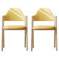 Modern Dining Arm Chairs Upholstered Open Back Armchair with Metal Legs Yellow 2 Piece Set Natural Wood Clearhalo ' kitchen&dining_furn' 'Dining Chairs' 'Dining Tables & Seating' 'dining_chair' 'furn' 'furn_dining_chair' 'Furniture' 'furniture_dining_chair' 'Kitchen & Dining Furniture' 'kitchen' 4038141
