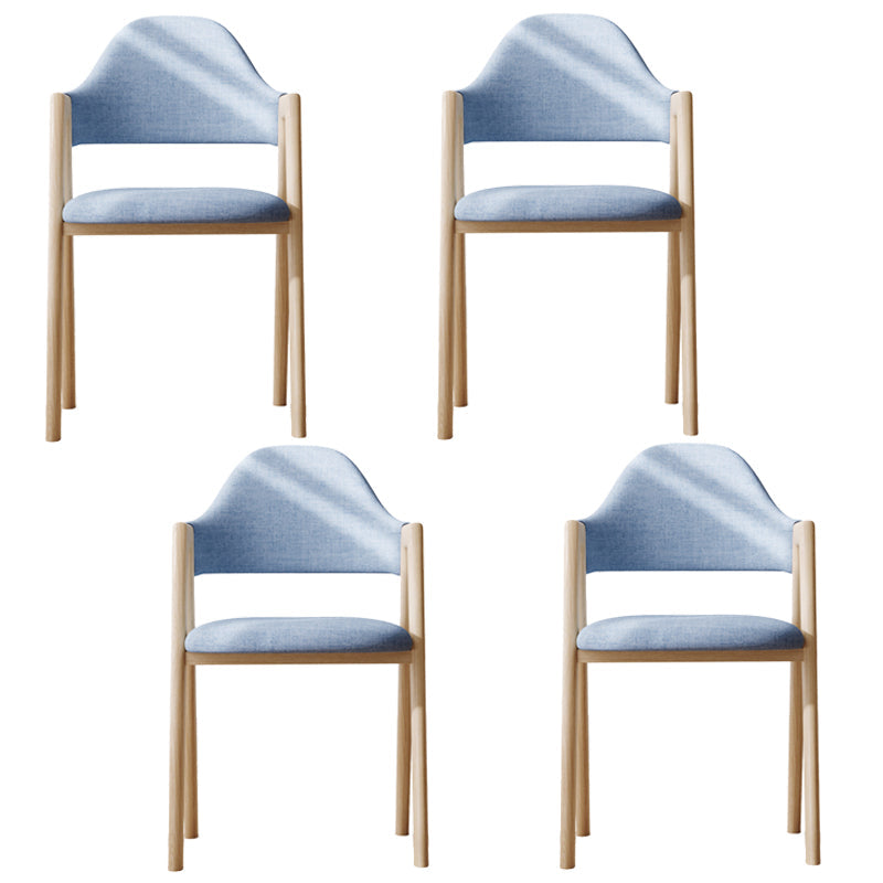 Modern Dining Arm Chairs Upholstered Open Back Armchair with Metal Legs Blue 4 Piece Set Natural Wood Clearhalo ' kitchen&dining_furn' 'Dining Chairs' 'Dining Tables & Seating' 'dining_chair' 'furn' 'furn_dining_chair' 'Furniture' 'furniture_dining_chair' 'Kitchen & Dining Furniture' 'kitchen' 4038142