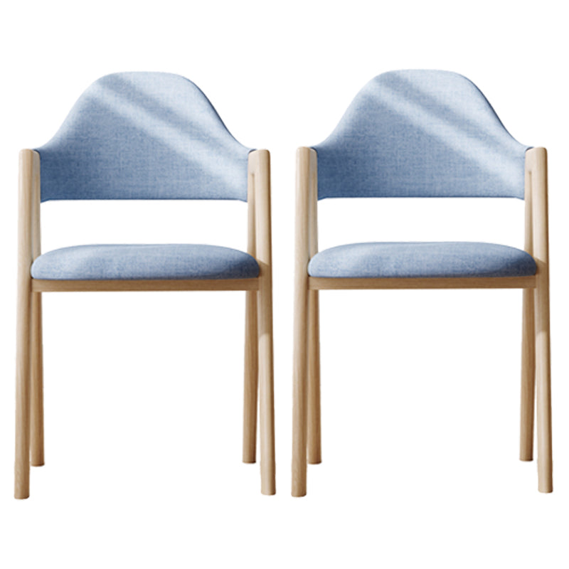 Modern Dining Arm Chairs Upholstered Open Back Armchair with Metal Legs Blue 2 Piece Set Natural Wood Clearhalo ' kitchen&dining_furn' 'Dining Chairs' 'Dining Tables & Seating' 'dining_chair' 'furn' 'furn_dining_chair' 'Furniture' 'furniture_dining_chair' 'Kitchen & Dining Furniture' 'kitchen' 4038144