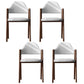 Modern Dining Arm Chairs Upholstered Open Back Armchair with Metal Legs Khaki 4 Piece Set Walnut Clearhalo ' kitchen&dining_furn' 'Dining Chairs' 'Dining Tables & Seating' 'dining_chair' 'furn' 'furn_dining_chair' 'Furniture' 'furniture_dining_chair' 'Kitchen & Dining Furniture' 'kitchen' 4038145