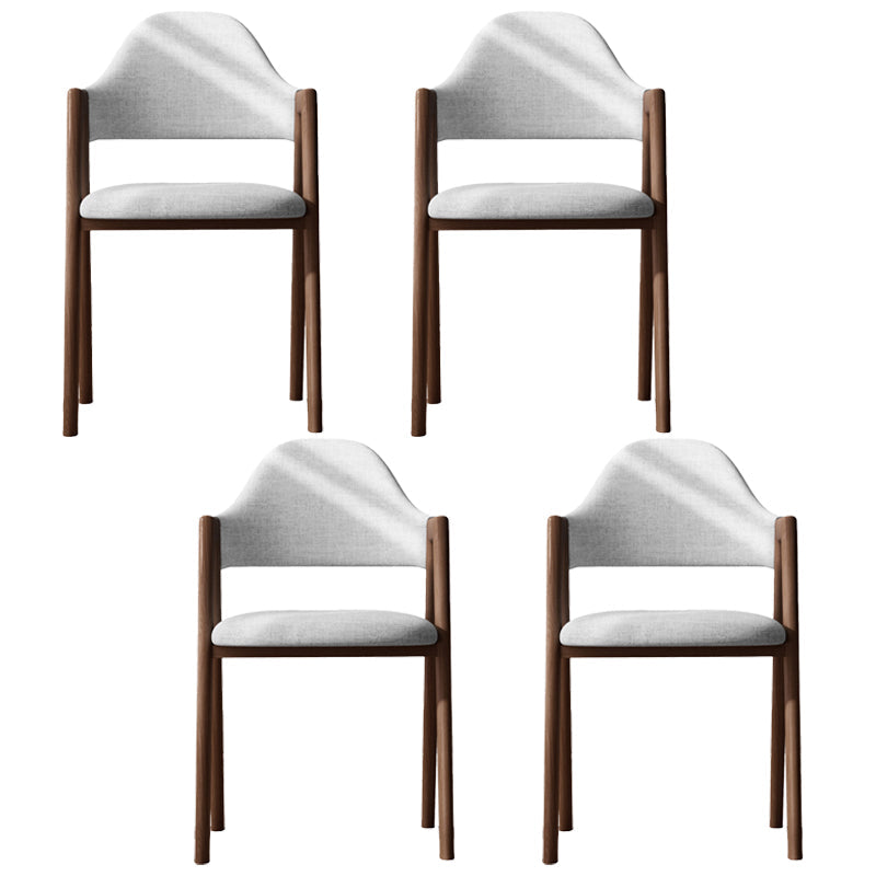 Modern Dining Arm Chairs Upholstered Open Back Armchair with Metal Legs Khaki 4 Piece Set Walnut Clearhalo ' kitchen&dining_furn' 'Dining Chairs' 'Dining Tables & Seating' 'dining_chair' 'furn' 'furn_dining_chair' 'Furniture' 'furniture_dining_chair' 'Kitchen & Dining Furniture' 'kitchen' 4038145