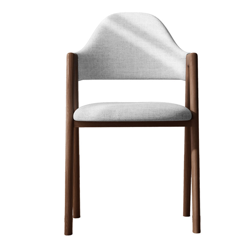 Modern Dining Arm Chairs Upholstered Open Back Armchair with Metal Legs Khaki 1 Piece Walnut Clearhalo ' kitchen&dining_furn' 'Dining Chairs' 'Dining Tables & Seating' 'dining_chair' 'furn' 'furn_dining_chair' 'Furniture' 'furniture_dining_chair' 'Kitchen & Dining Furniture' 'kitchen' 4038146