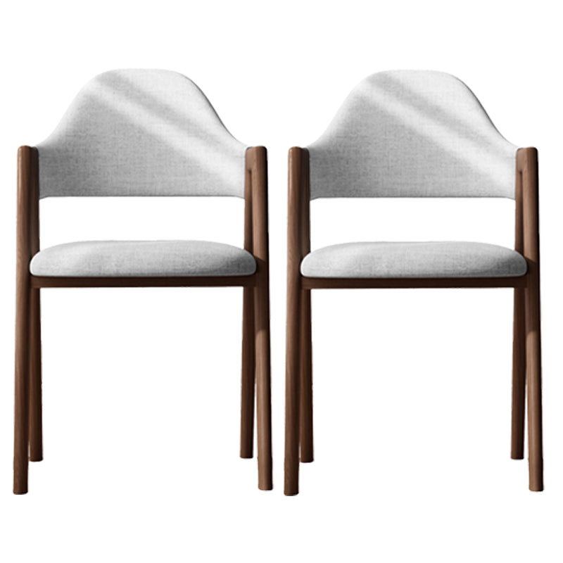 Modern Dining Arm Chairs Upholstered Open Back Armchair with Metal Legs Khaki 2 Piece Set Walnut Clearhalo ' kitchen&dining_furn' 'Dining Chairs' 'Dining Tables & Seating' 'dining_chair' 'furn' 'furn_dining_chair' 'Furniture' 'furniture_dining_chair' 'Kitchen & Dining Furniture' 'kitchen' 4038147