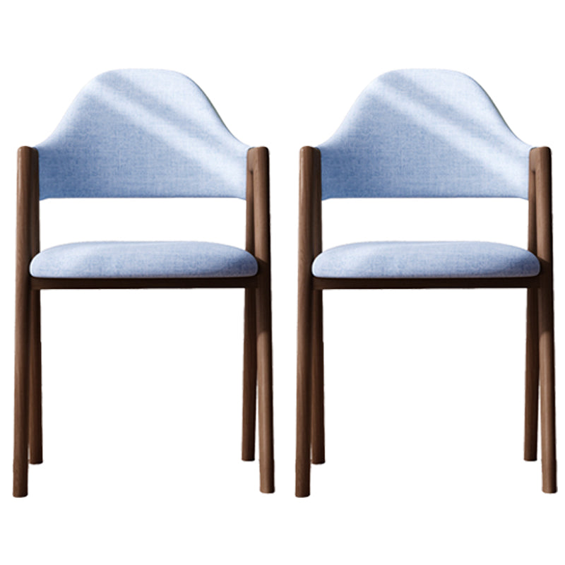 Modern Dining Arm Chairs Upholstered Open Back Armchair with Metal Legs Blue 2 Piece Set Walnut Clearhalo ' kitchen&dining_furn' 'Dining Chairs' 'Dining Tables & Seating' 'dining_chair' 'furn' 'furn_dining_chair' 'Furniture' 'furniture_dining_chair' 'Kitchen & Dining Furniture' 'kitchen' 4038150