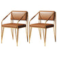 Scandinavian Style Metal Chairs Kitchen Open Back Side Chair (Set of 2) Brown Clearhalo ' kitchen&dining_furn' 'Dining Chairs' 'Dining Tables & Seating' 'dining_chair' 'furn' 'furn_dining_chair' 'Furniture' 'furniture_dining_chair' 'Kitchen & Dining Furniture' 'kitchen' 4038154