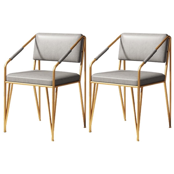 Scandinavian Style Metal Chairs Kitchen Open Back Side Chair (Set of 2) Light Gold Clearhalo ' kitchen&dining_furn' 'Dining Chairs' 'Dining Tables & Seating' 'dining_chair' 'furn' 'furn_dining_chair' 'Furniture' 'furniture_dining_chair' 'Kitchen & Dining Furniture' 'kitchen' 4038156