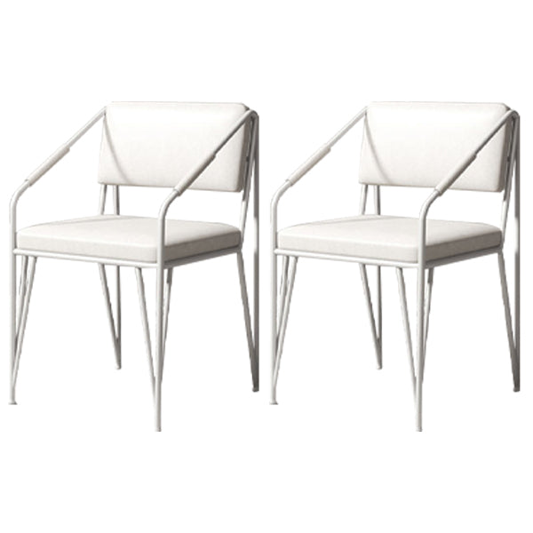 Scandinavian Style Metal Chairs Kitchen Open Back Side Chair (Set of 2) White Clearhalo ' kitchen&dining_furn' 'Dining Chairs' 'Dining Tables & Seating' 'dining_chair' 'furn' 'furn_dining_chair' 'Furniture' 'furniture_dining_chair' 'Kitchen & Dining Furniture' 'kitchen' 4038158
