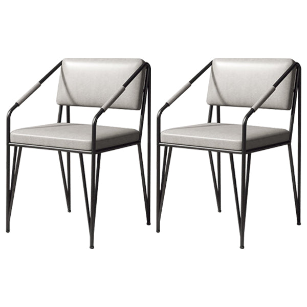 Scandinavian Style Metal Chairs Kitchen Open Back Side Chair (Set of 2) Grey Clearhalo ' kitchen&dining_furn' 'Dining Chairs' 'Dining Tables & Seating' 'dining_chair' 'furn' 'furn_dining_chair' 'Furniture' 'furniture_dining_chair' 'Kitchen & Dining Furniture' 'kitchen' 4038162