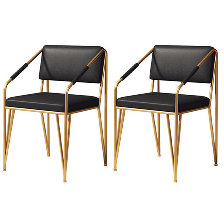 Scandinavian Style Metal Chairs Kitchen Open Back Side Chair (Set of 2) Gold Clearhalo ' kitchen&dining_furn' 'Dining Chairs' 'Dining Tables & Seating' 'dining_chair' 'furn' 'furn_dining_chair' 'Furniture' 'furniture_dining_chair' 'Kitchen & Dining Furniture' 'kitchen' 4038164