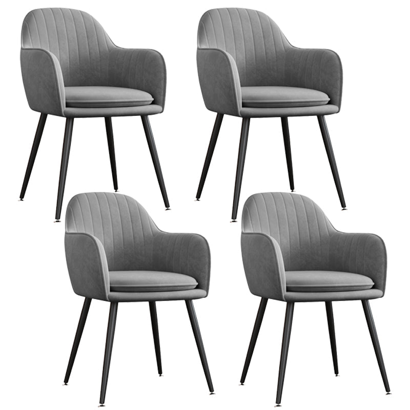 Upholstered Velvet Dining Arm Chair Solid Back Armchair with Metal Legs Grey 4 Piece Set Black Clearhalo ' kitchen&dining_furn' 'Dining Chairs' 'Dining Tables & Seating' 'dining_chair' 'furn' 'furn_dining_chair' 'Furniture' 'furniture_dining_chair' 'Kitchen & Dining Furniture' 'kitchen' 4038169