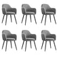 Upholstered Velvet Dining Arm Chair Solid Back Armchair with Metal Legs Grey 6 Piece Set Black Clearhalo ' kitchen&dining_furn' 'Dining Chairs' 'Dining Tables & Seating' 'dining_chair' 'furn' 'furn_dining_chair' 'Furniture' 'furniture_dining_chair' 'Kitchen & Dining Furniture' 'kitchen' 4038170