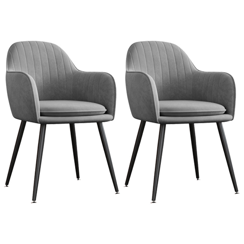 Upholstered Velvet Dining Arm Chair Solid Back Armchair with Metal Legs Grey 2 Piece Set Black Clearhalo ' kitchen&dining_furn' 'Dining Chairs' 'Dining Tables & Seating' 'dining_chair' 'furn' 'furn_dining_chair' 'Furniture' 'furniture_dining_chair' 'Kitchen & Dining Furniture' 'kitchen' 4038173