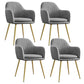 Upholstered Velvet Dining Arm Chair Solid Back Armchair with Metal Legs Grey 4 Piece Set Brass Gold Clearhalo ' kitchen&dining_furn' 'Dining Chairs' 'Dining Tables & Seating' 'dining_chair' 'furn' 'furn_dining_chair' 'Furniture' 'furniture_dining_chair' 'Kitchen & Dining Furniture' 'kitchen' 4038174