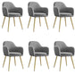 Upholstered Velvet Dining Arm Chair Solid Back Armchair with Metal Legs Grey 6 Piece Set Brass Gold Clearhalo ' kitchen&dining_furn' 'Dining Chairs' 'Dining Tables & Seating' 'dining_chair' 'furn' 'furn_dining_chair' 'Furniture' 'furniture_dining_chair' 'Kitchen & Dining Furniture' 'kitchen' 4038176