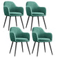 Upholstered Velvet Dining Arm Chair Solid Back Armchair with Metal Legs Green 4 Piece Set Black Clearhalo ' kitchen&dining_furn' 'Dining Chairs' 'Dining Tables & Seating' 'dining_chair' 'furn' 'furn_dining_chair' 'Furniture' 'furniture_dining_chair' 'Kitchen & Dining Furniture' 'kitchen' 4038181