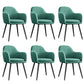Upholstered Velvet Dining Arm Chair Solid Back Armchair with Metal Legs Green 6 Piece Set Black Clearhalo ' kitchen&dining_furn' 'Dining Chairs' 'Dining Tables & Seating' 'dining_chair' 'furn' 'furn_dining_chair' 'Furniture' 'furniture_dining_chair' 'Kitchen & Dining Furniture' 'kitchen' 4038183