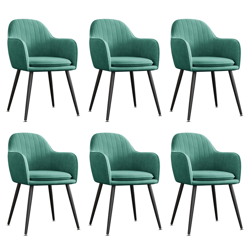 Upholstered Velvet Dining Arm Chair Solid Back Armchair with Metal Legs Green 6 Piece Set Black Clearhalo ' kitchen&dining_furn' 'Dining Chairs' 'Dining Tables & Seating' 'dining_chair' 'furn' 'furn_dining_chair' 'Furniture' 'furniture_dining_chair' 'Kitchen & Dining Furniture' 'kitchen' 4038183