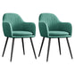 Upholstered Velvet Dining Arm Chair Solid Back Armchair with Metal Legs Green 2 Piece Set Black Clearhalo ' kitchen&dining_furn' 'Dining Chairs' 'Dining Tables & Seating' 'dining_chair' 'furn' 'furn_dining_chair' 'Furniture' 'furniture_dining_chair' 'Kitchen & Dining Furniture' 'kitchen' 4038184