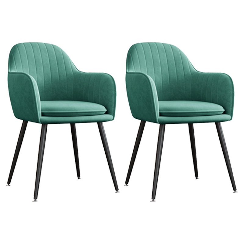 Upholstered Velvet Dining Arm Chair Solid Back Armchair with Metal Legs Green 2 Piece Set Black Clearhalo ' kitchen&dining_furn' 'Dining Chairs' 'Dining Tables & Seating' 'dining_chair' 'furn' 'furn_dining_chair' 'Furniture' 'furniture_dining_chair' 'Kitchen & Dining Furniture' 'kitchen' 4038184