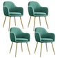 Upholstered Velvet Dining Arm Chair Solid Back Armchair with Metal Legs Green 4 Piece Set Brass Gold Clearhalo ' kitchen&dining_furn' 'Dining Chairs' 'Dining Tables & Seating' 'dining_chair' 'furn' 'furn_dining_chair' 'Furniture' 'furniture_dining_chair' 'Kitchen & Dining Furniture' 'kitchen' 4038187