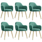 Upholstered Velvet Dining Arm Chair Solid Back Armchair with Metal Legs Green 6 Piece Set Brass Gold Clearhalo ' kitchen&dining_furn' 'Dining Chairs' 'Dining Tables & Seating' 'dining_chair' 'furn' 'furn_dining_chair' 'Furniture' 'furniture_dining_chair' 'Kitchen & Dining Furniture' 'kitchen' 4038188