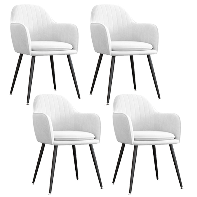 Upholstered Velvet Dining Arm Chair Solid Back Armchair with Metal Legs White 4 Piece Set Black Clearhalo ' kitchen&dining_furn' 'Dining Chairs' 'Dining Tables & Seating' 'dining_chair' 'furn' 'furn_dining_chair' 'Furniture' 'furniture_dining_chair' 'Kitchen & Dining Furniture' 'kitchen' 4038190