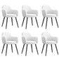 Upholstered Velvet Dining Arm Chair Solid Back Armchair with Metal Legs White 6 Piece Set Black Clearhalo ' kitchen&dining_furn' 'Dining Chairs' 'Dining Tables & Seating' 'dining_chair' 'furn' 'furn_dining_chair' 'Furniture' 'furniture_dining_chair' 'Kitchen & Dining Furniture' 'kitchen' 4038191