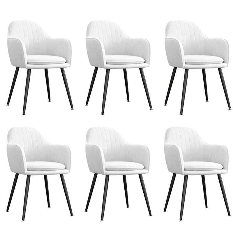 Upholstered Velvet Dining Arm Chair Solid Back Armchair with Metal Legs White 6 Piece Set Black Clearhalo ' kitchen&dining_furn' 'Dining Chairs' 'Dining Tables & Seating' 'dining_chair' 'furn' 'furn_dining_chair' 'Furniture' 'furniture_dining_chair' 'Kitchen & Dining Furniture' 'kitchen' 4038191