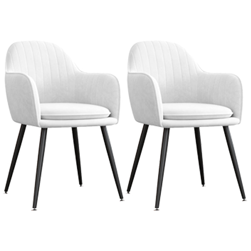 Upholstered Velvet Dining Arm Chair Solid Back Armchair with Metal Legs White 2 Piece Set Black Clearhalo ' kitchen&dining_furn' 'Dining Chairs' 'Dining Tables & Seating' 'dining_chair' 'furn' 'furn_dining_chair' 'Furniture' 'furniture_dining_chair' 'Kitchen & Dining Furniture' 'kitchen' 4038192