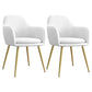 Upholstered Velvet Dining Arm Chair Solid Back Armchair with Metal Legs White 2 Piece Set Brass Gold Clearhalo ' kitchen&dining_furn' 'Dining Chairs' 'Dining Tables & Seating' 'dining_chair' 'furn' 'furn_dining_chair' 'Furniture' 'furniture_dining_chair' 'Kitchen & Dining Furniture' 'kitchen' 4038195