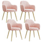 Upholstered Velvet Dining Arm Chair Solid Back Armchair with Metal Legs Pink 4 Piece Set Brass Gold Clearhalo ' kitchen&dining_furn' 'Dining Chairs' 'Dining Tables & Seating' 'dining_chair' 'furn' 'furn_dining_chair' 'Furniture' 'furniture_dining_chair' 'Kitchen & Dining Furniture' 'kitchen' 4038196
