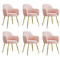 Upholstered Velvet Dining Arm Chair Solid Back Armchair with Metal Legs Pink 6 Piece Set Brass Gold Clearhalo ' kitchen&dining_furn' 'Dining Chairs' 'Dining Tables & Seating' 'dining_chair' 'furn' 'furn_dining_chair' 'Furniture' 'furniture_dining_chair' 'Kitchen & Dining Furniture' 'kitchen' 4038197