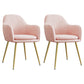 Upholstered Velvet Dining Arm Chair Solid Back Armchair with Metal Legs Pink 2 Piece Set Brass Gold Clearhalo ' kitchen&dining_furn' 'Dining Chairs' 'Dining Tables & Seating' 'dining_chair' 'furn' 'furn_dining_chair' 'Furniture' 'furniture_dining_chair' 'Kitchen & Dining Furniture' 'kitchen' 4038198