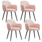 Upholstered Velvet Dining Arm Chair Solid Back Armchair with Metal Legs Pink 4 Piece Set Black Clearhalo ' kitchen&dining_furn' 'Dining Chairs' 'Dining Tables & Seating' 'dining_chair' 'furn' 'furn_dining_chair' 'Furniture' 'furniture_dining_chair' 'Kitchen & Dining Furniture' 'kitchen' 4038199